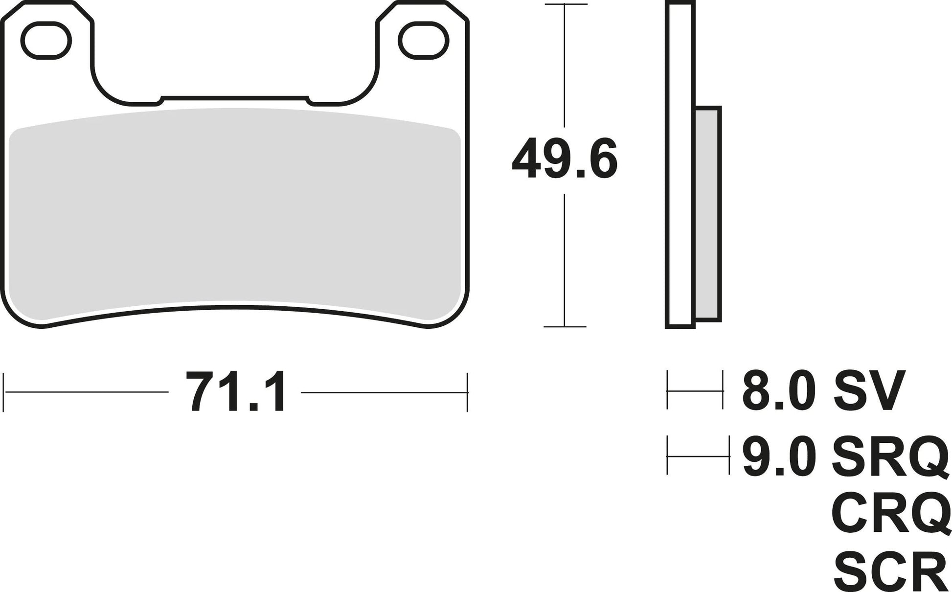 Trw remblokken mcb 752 brake pads sinter mcb 752 sv