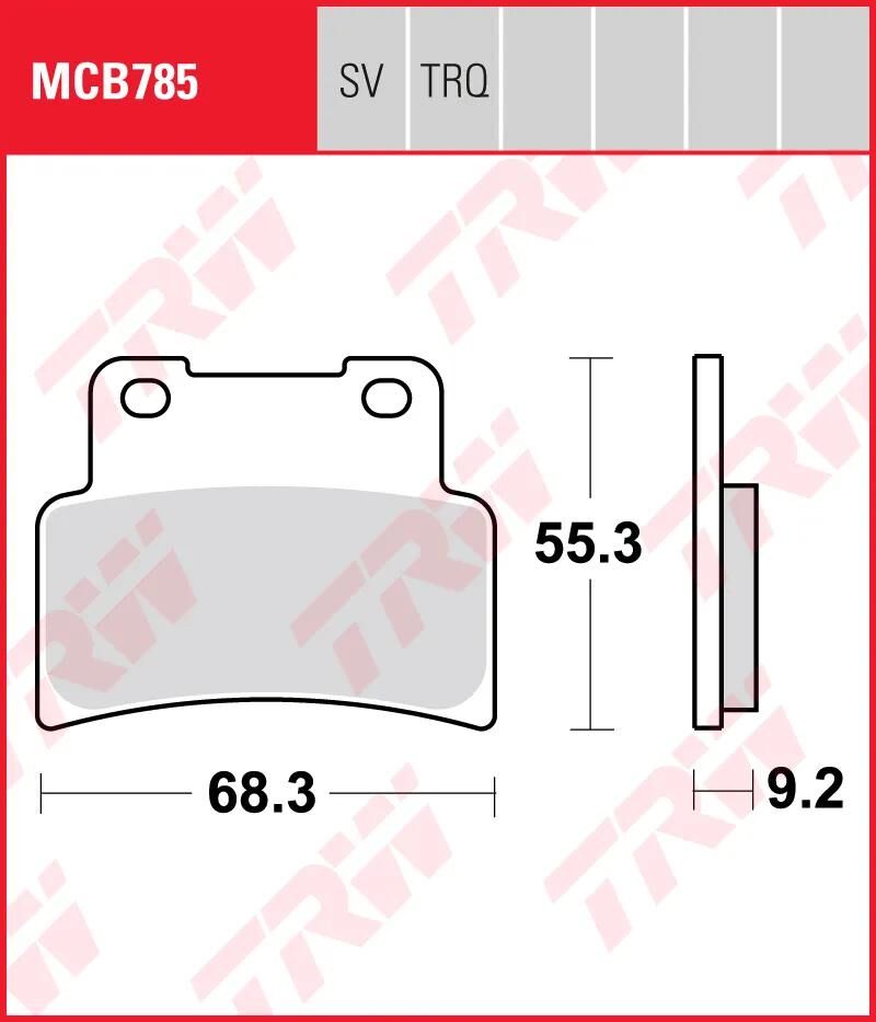 Trw remblokken mcb 785 brake pads organ. mcb 785
