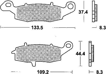 Trw remblokken mcb 681 brake pads sinter mcb 681 sh