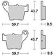 Trw remblokken mcb 730 brake pads sinter mcb 730 si
