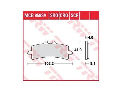 Trw remblokken mcb 858 brake pads sinter mcb 858 trq