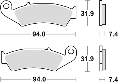 Trw remblokken mcb 574 brake pads sinter mcb 574 rsi