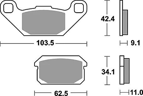Trw remblokken mcb 805 brake pads sinter mcb 805 si