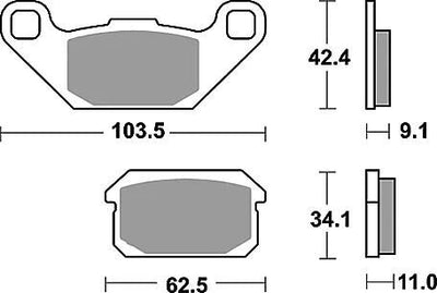 Trw remblokken mcb 805 brake pads sinter mcb 805 si