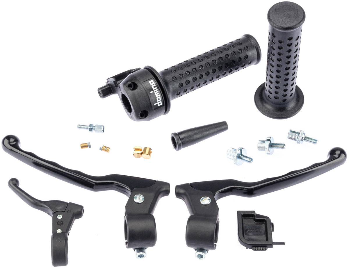 Domino gasgriffarmatur classic handle set classic gas, choke, brake grips
