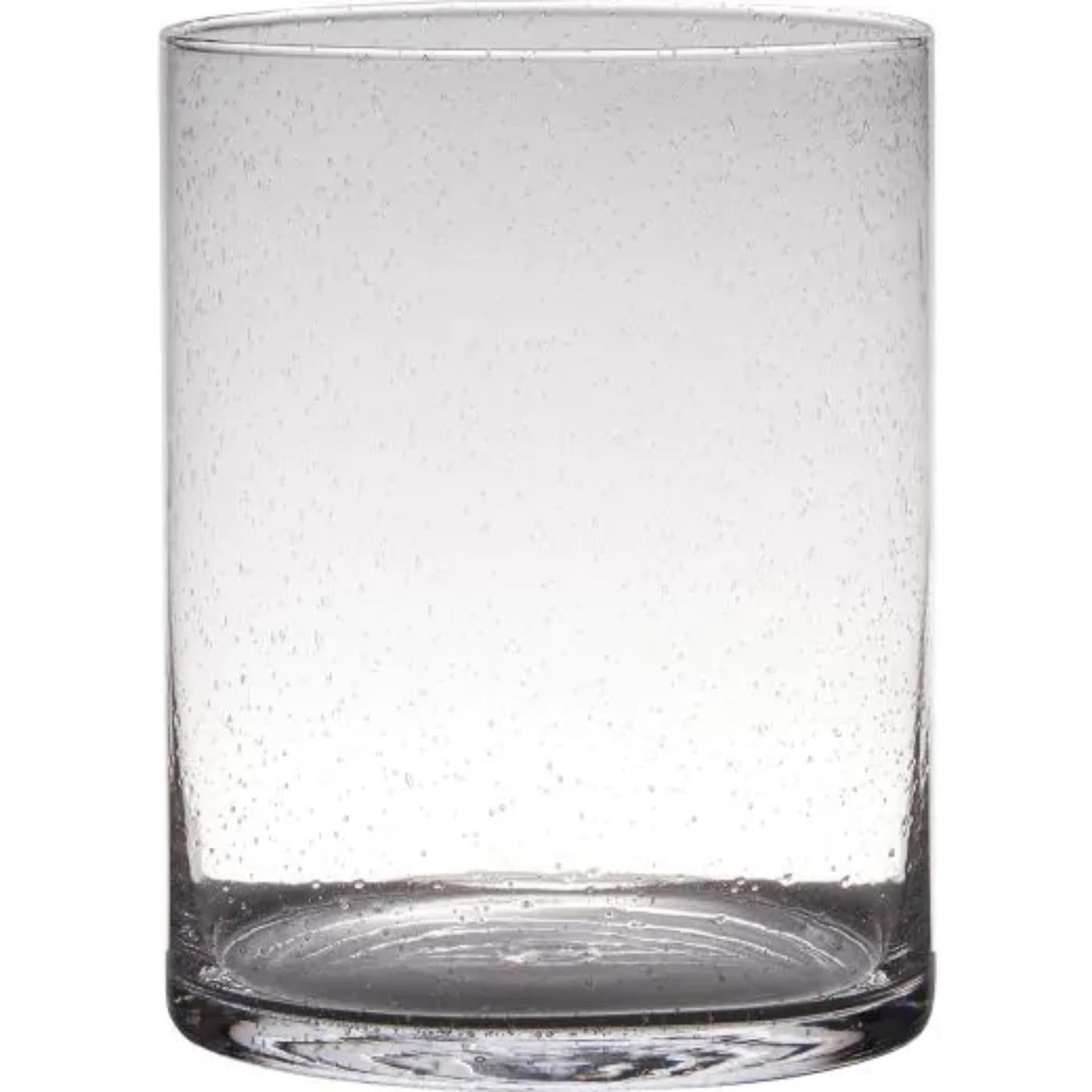 Hakbijl glass cilindervaas soda bubbles glas ø19xh25cm