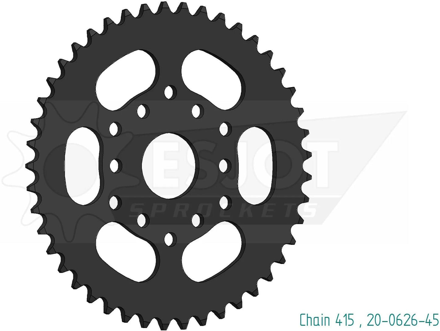 Esjot achtertandwiel 0626 chain wheel 415 45z steel black