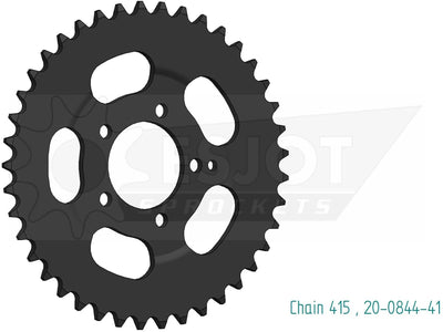 Esjot achtertandwiel 0844 chain wheel 415 41z steel black