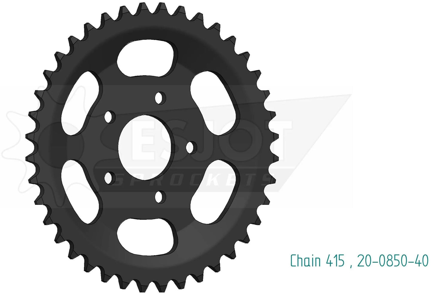 Esjot achtertandwiel 0850 chain wheel 415 45z steel black