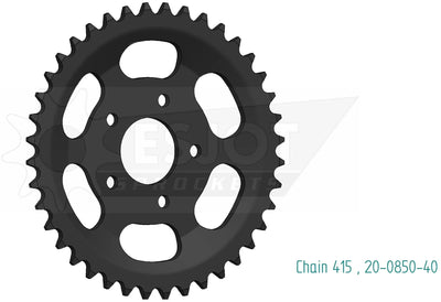 Esjot achtertandwiel 0850 chain wheel 415 45z steel black