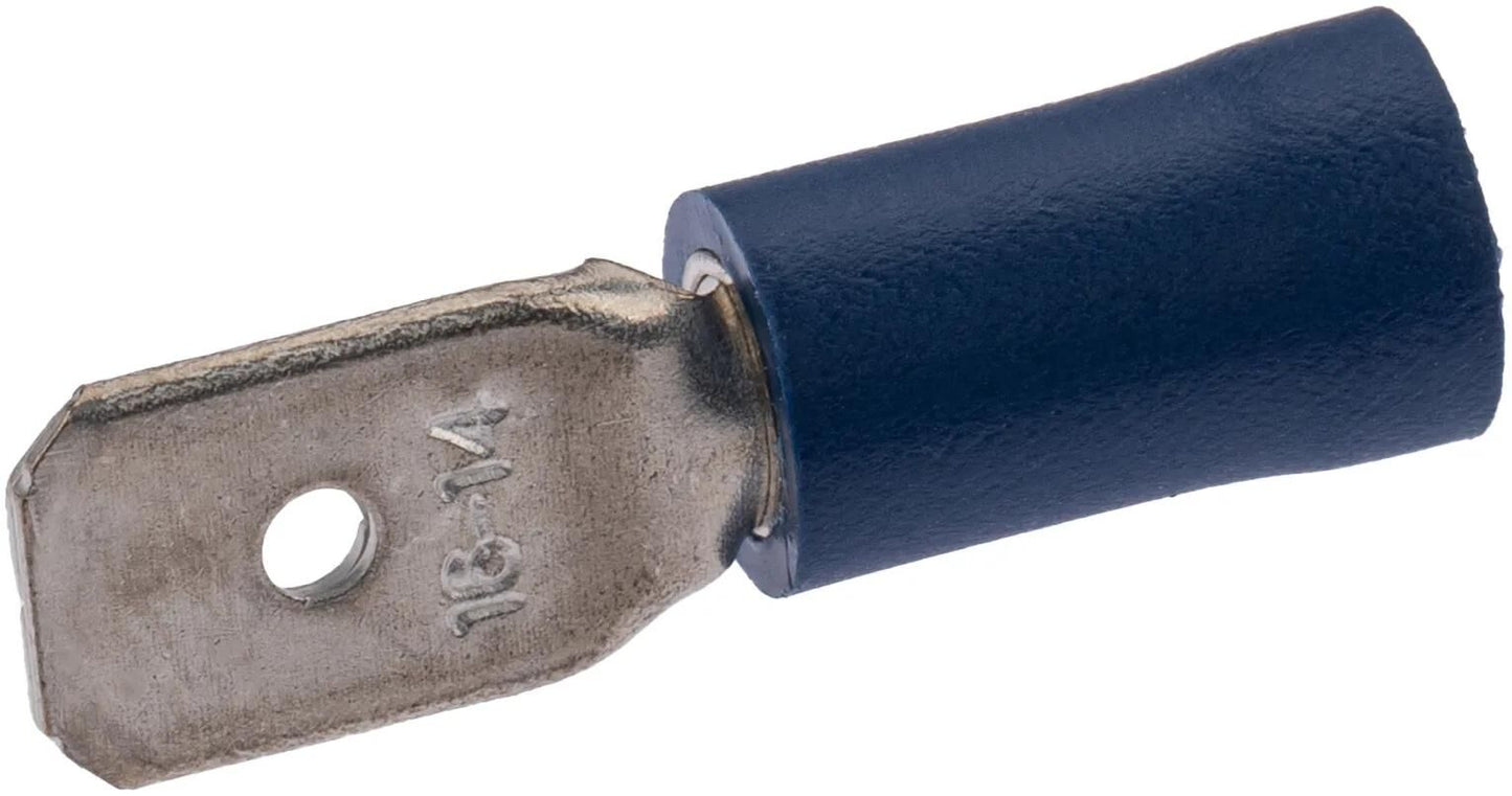 Spahn platte stekker blade terminal insulated blue 100pcs.