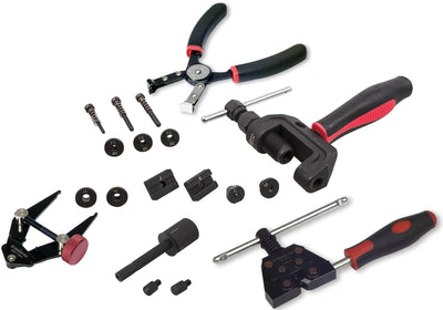Bikeservice kettentrenn- und nietwerkzeugsatz profi montgwrkzstz chain bst 19tlg