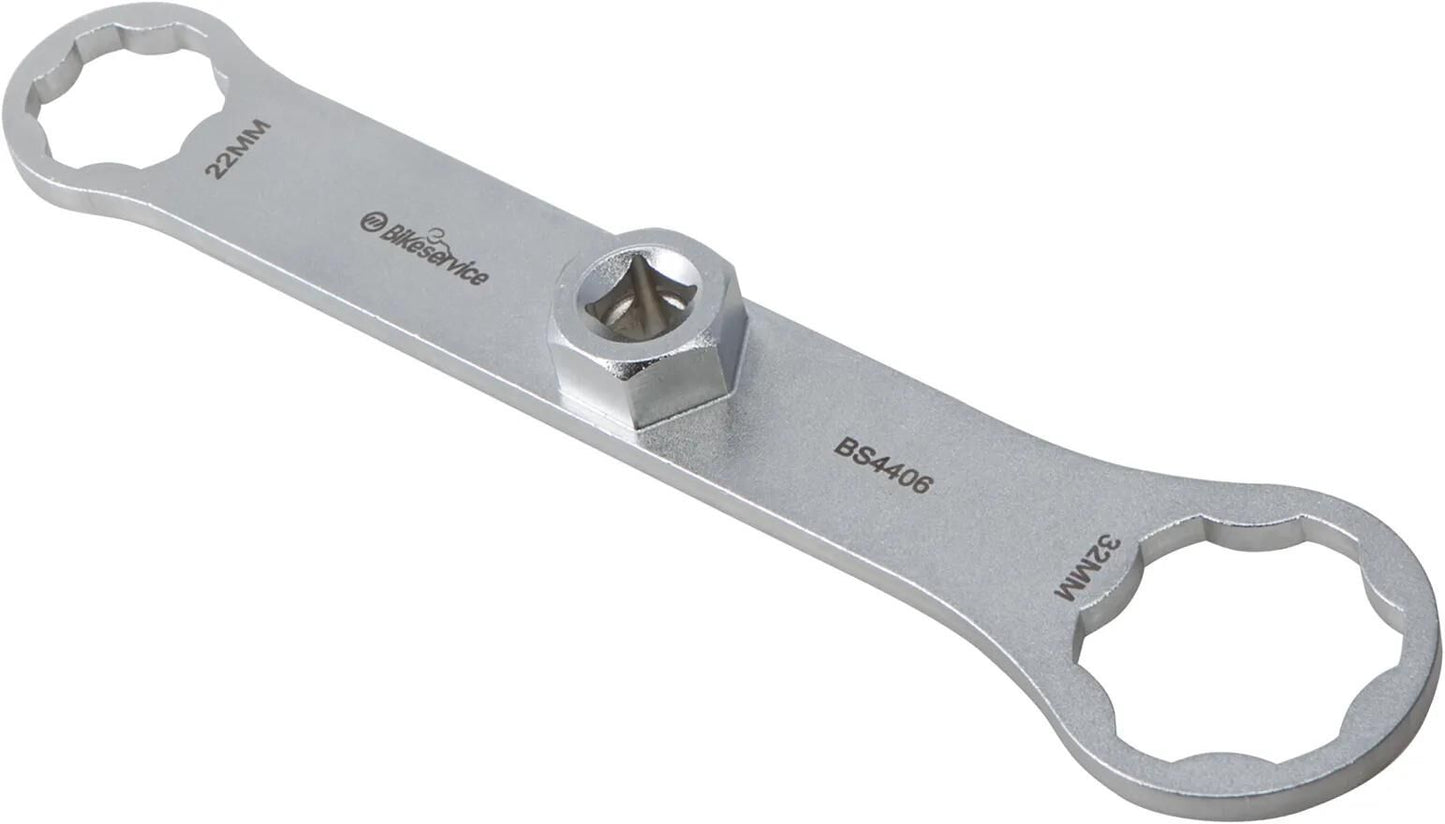 Bikeservice gabelkappenschlüssel schl fork cap bst 22x32mm 6knt