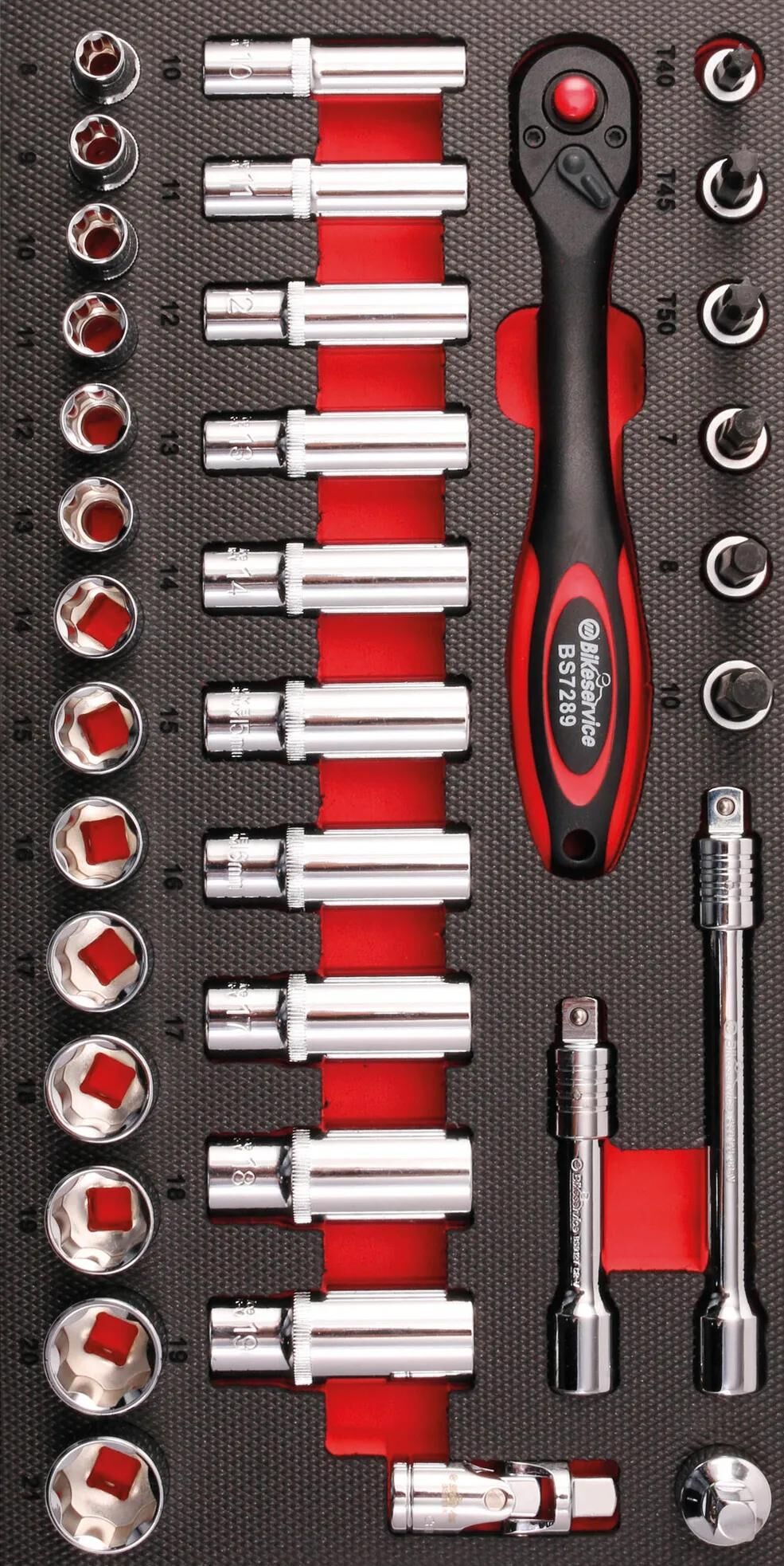 Bikeservice module-inlay steckschlüssel moduleinl bst stkschlein 3 8 36tlg