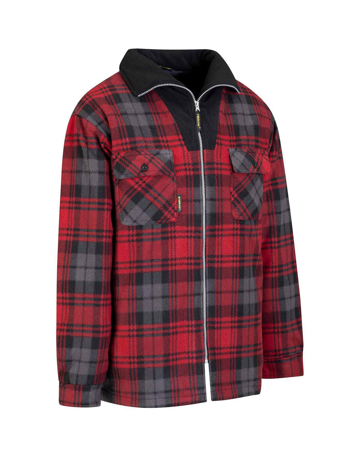 Storvik producten houthakkers fleecevest stanley thermo rood zwart 3xl