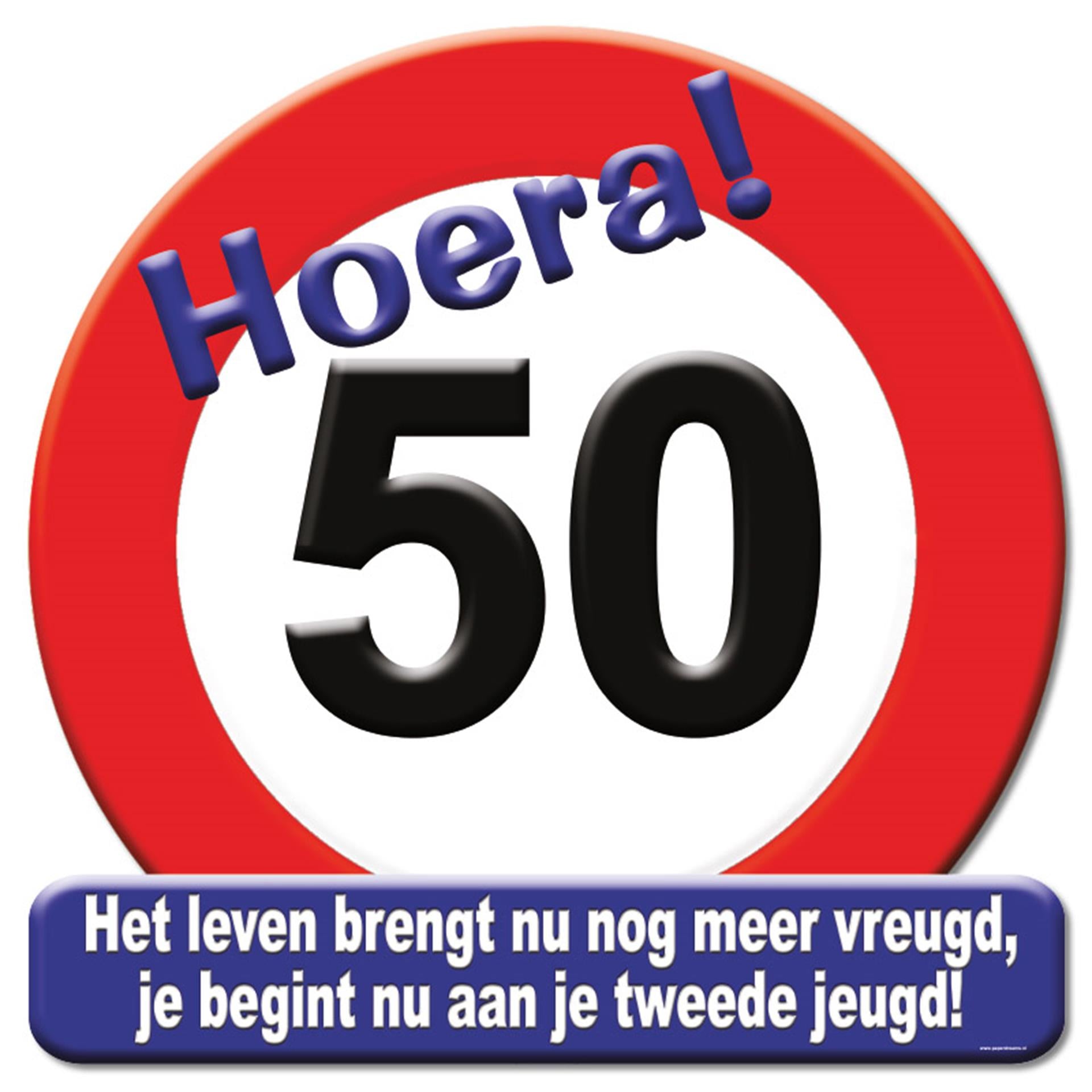 Paperdreams huldeschild verkeersbord - 50 jaar