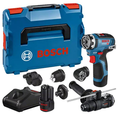 Bosch blauw gsr 12v-35 fc accu schroefboormachine | set | 2 x 3.0 ah + snellader | in l-boxx 102 - 06019h3008