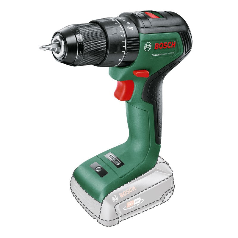 Bosch groen universalimpact 18v-60 | accuklopboorschroevendraaier | met twee standen | excl. accu en lader - 06039d7100