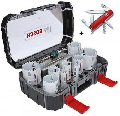 Bosch accessoires 14-delige gatzagenset | power-change | hout en metaal | 20 - 76 mm | + victorinox mes - 061599760l