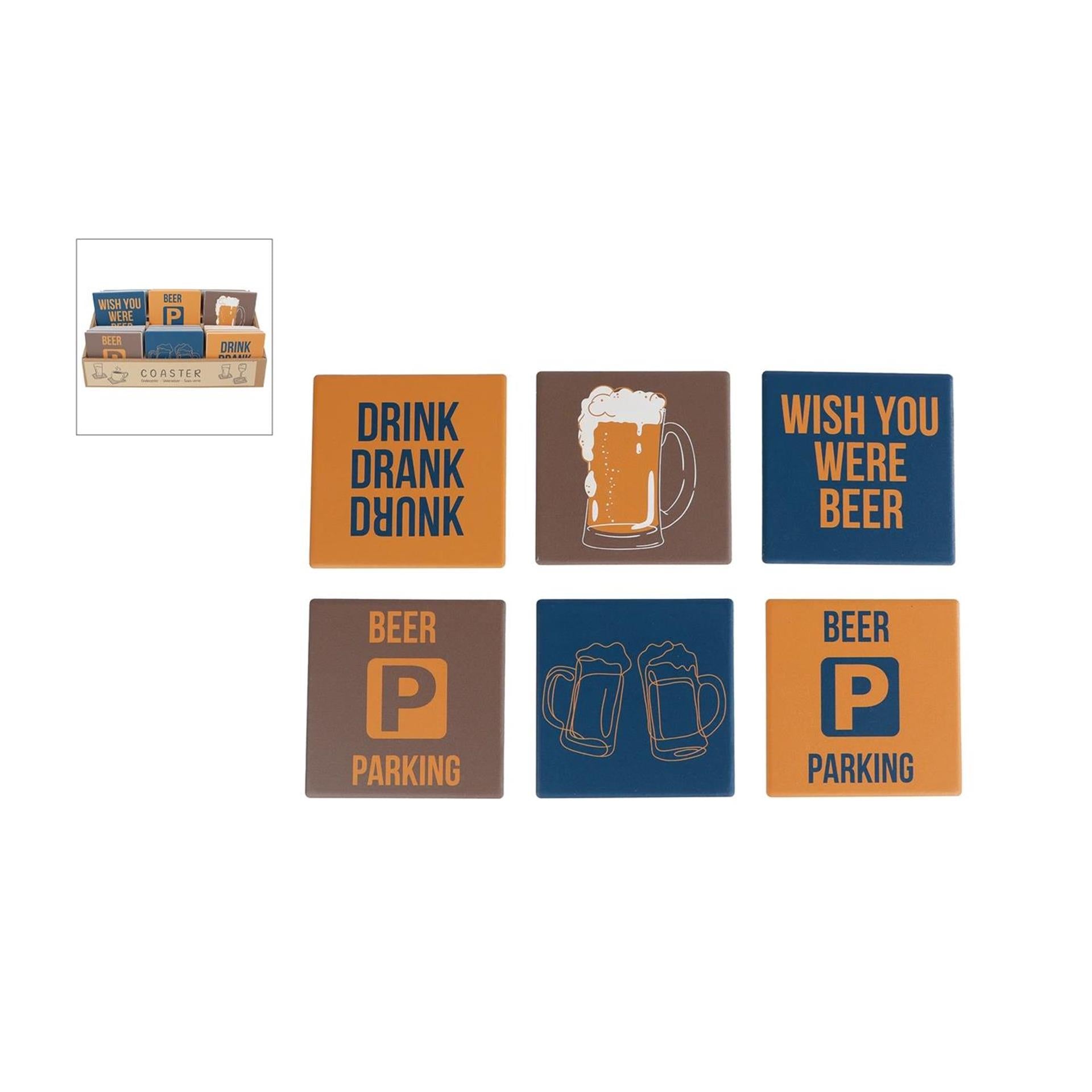 Onderzetter beer m tekst 10x10x0,7cm