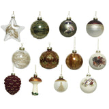 Decoris luxe kerstballen mix glas assorti van natuur tinten - afbeelding 1