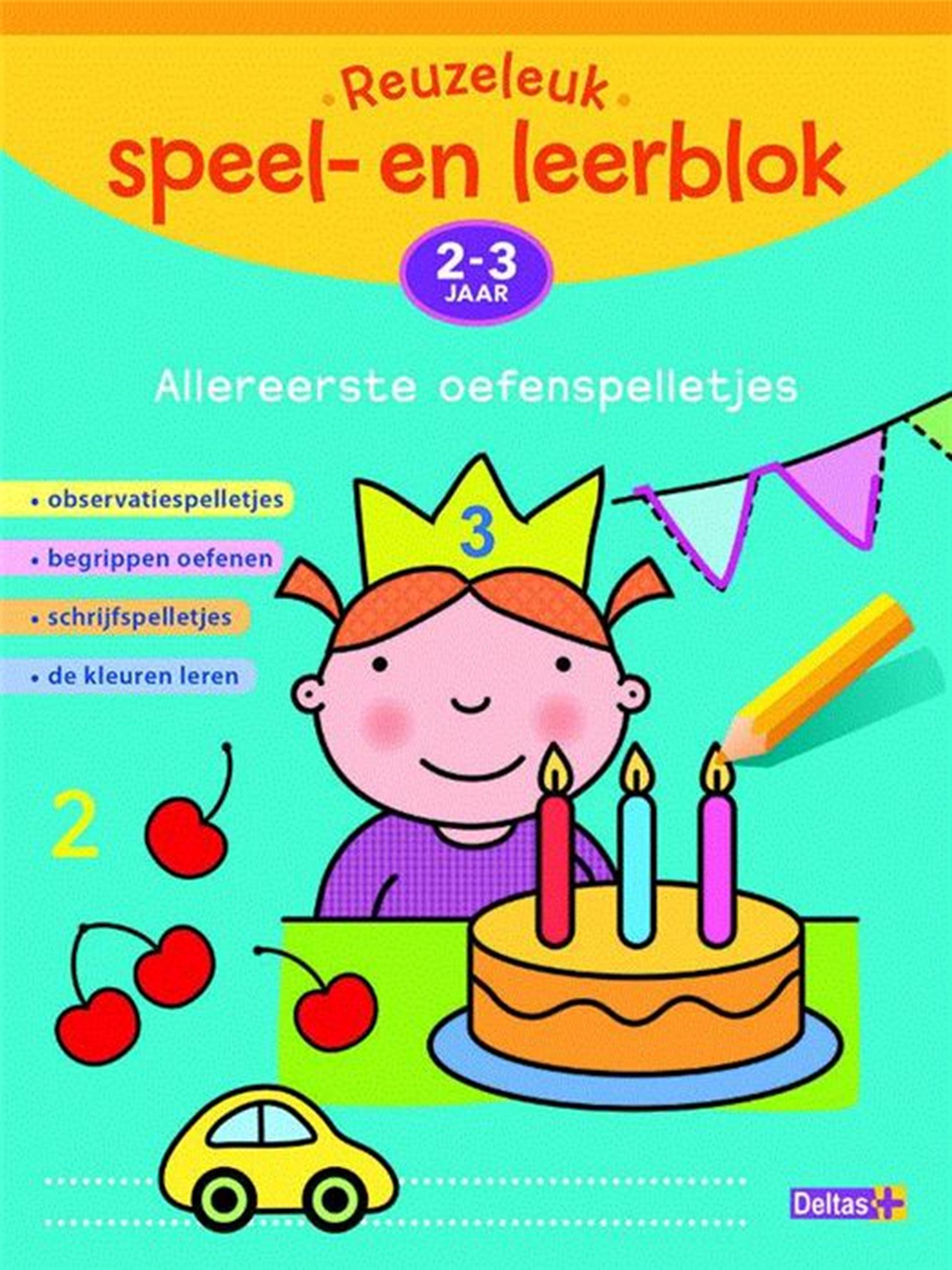 Deltas reuzeleuk speel- en leerblok allereerste oefenspelletjes 2-3