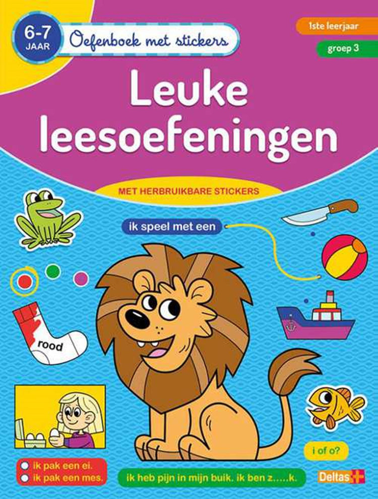 Deltas oefenboek met stickers- leuke lees