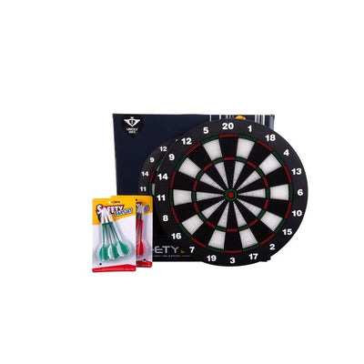 Longfield kindvriendelijk dartbord – ø 42 cm – inclusief 2 sets softip darts 18 gram – veilig dartbord voor kinderen – kindersafety –