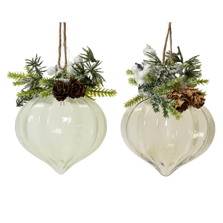 Decoris kersthanger ornament set a 2 stuks ø8cm