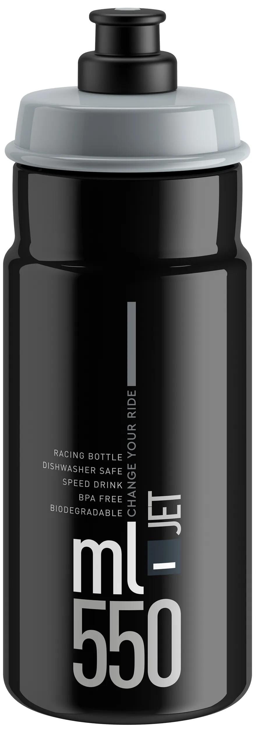 Elite bidon jet plus bottle jet plus 550ml black grey