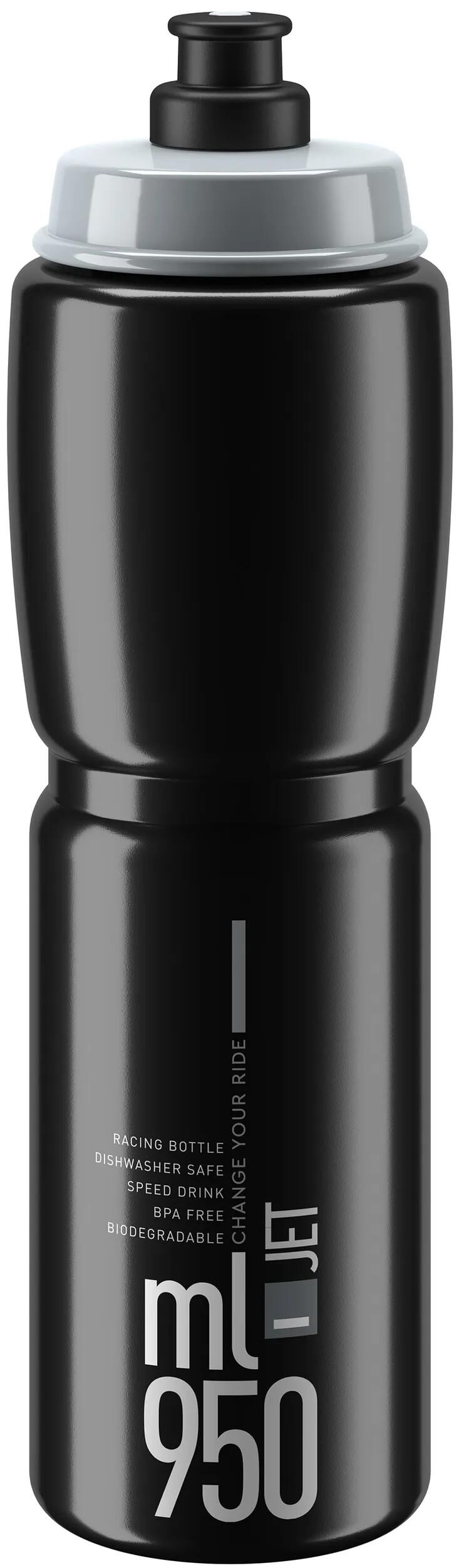 Elite bidon jet plus bottle jet plus 950ml black grey