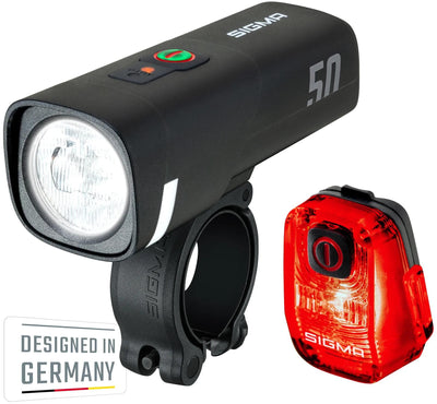 Sigma sport leuchten-set aura 50 hiro 10 sigma battery light set aura 50 + hiro 10