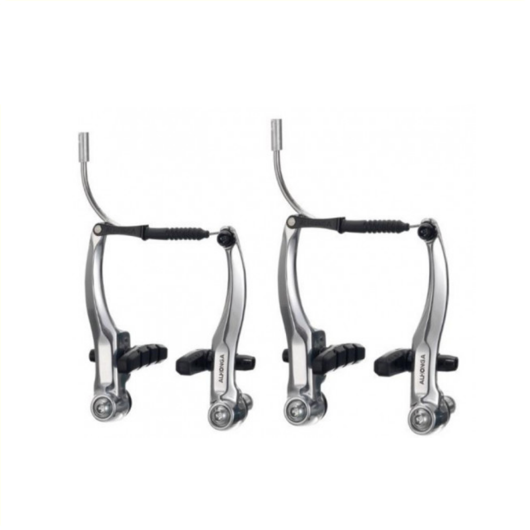 V-brake rem-set zilver voor + achter compleet