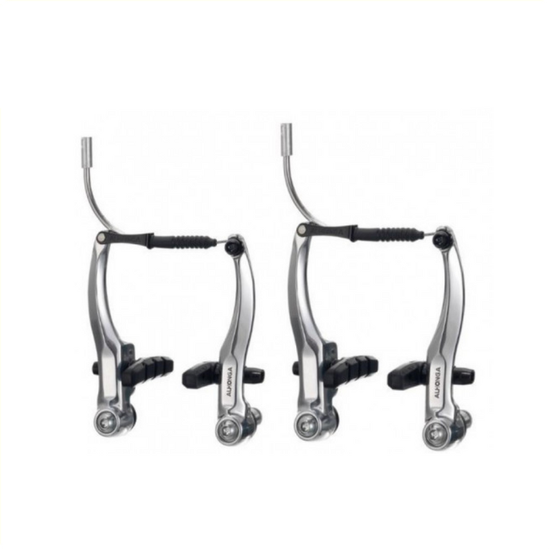 V-brake rem-set zilver voor + achter compleet