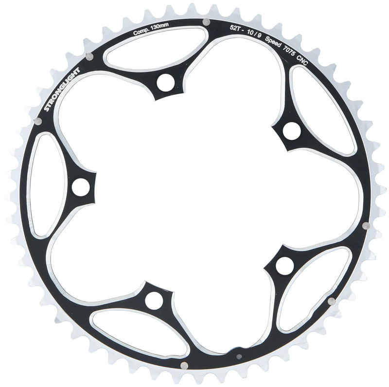 Stronglight kettingblad type s 7075 t6 chainring 7075t6 black 130 mm lochkr. 52z.