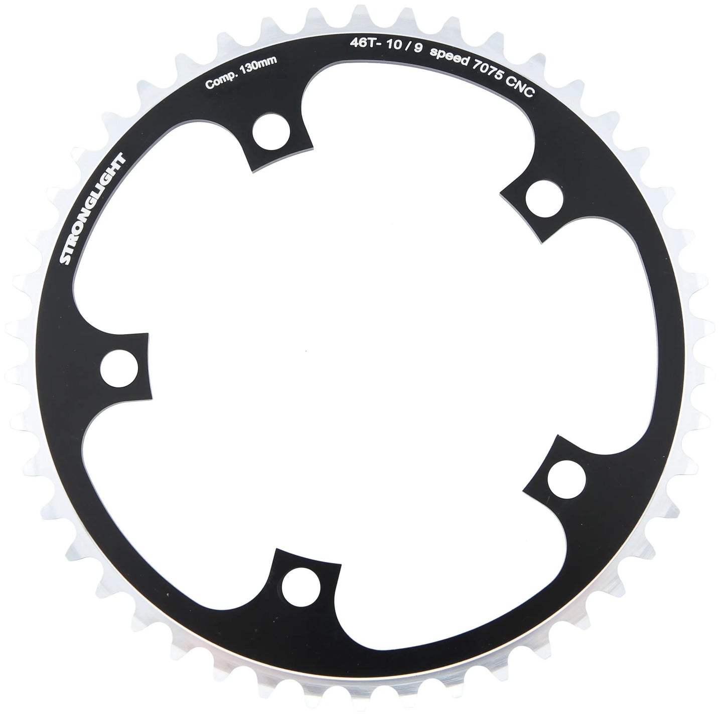 Stronglight kettingblad type s 7075 t6 chainring 7075t6 black 130 mm lochkr. 46z.