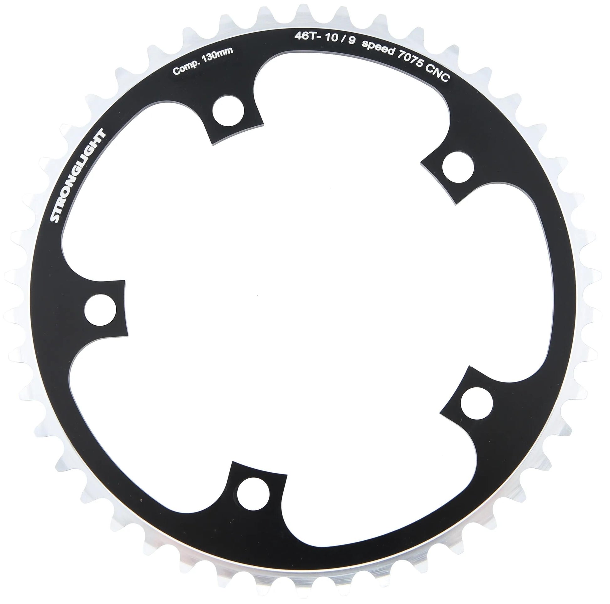Stronglight kettingblad type s 7075 t6 chainring 7075t6 black 130 mm lochkr. 46z.