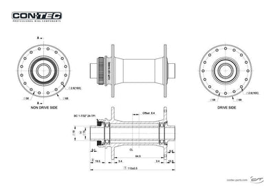 Contec vorderradnabe core ct front hubs core cl 32l. 110mm boost 15mm