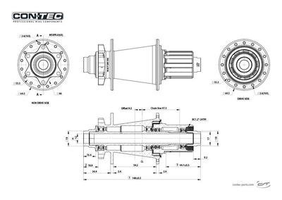 Contec achternaaf m.core cl ct cassette-hr-hub m.co re cl 32l.148mm boost xd