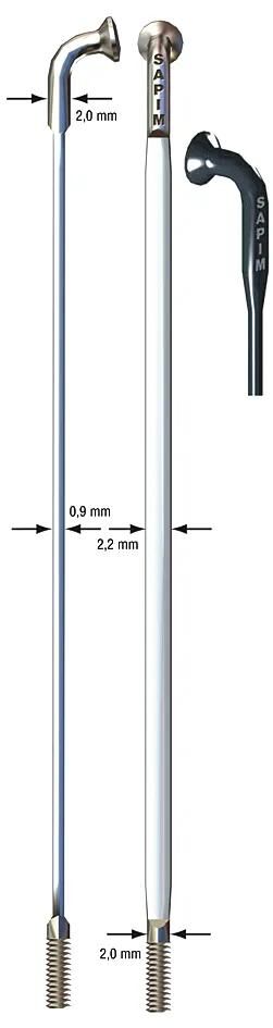 Sapim messerspeiche cx-ray aero blade spoke cx-ray sst 2x292mm sil.