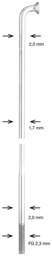 Alpina spaak spoke sst db 2x1,7x2mm 294mm sil.