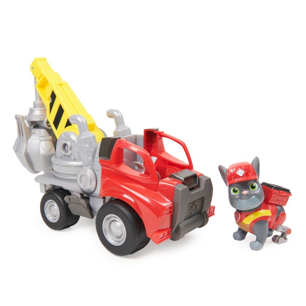 Rubble crew - charger’s kraanwagen met speelfiguur en beweegbare onderdelen - paw patrol speelgoed