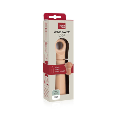 Vacuvin vacu vin wine saver loop terra – vacuümpomp voor wijn – inclusief herbruikbare wijnstopper – 98% gerecycled kunststof – terra