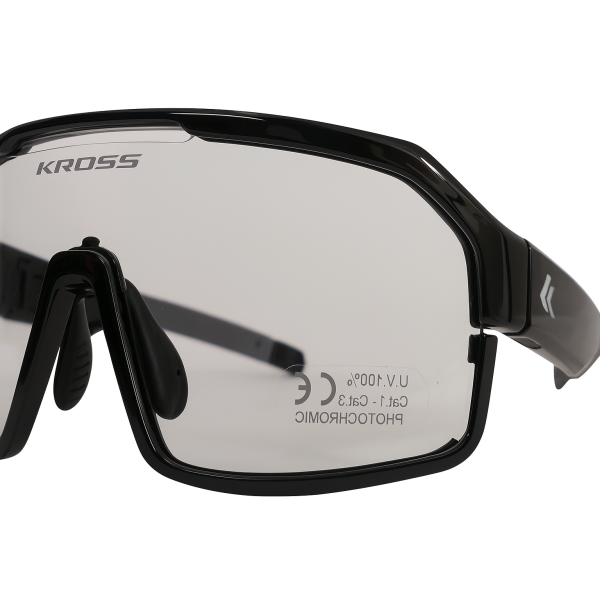 Kross fietsbril fly uv400 meekleurende lenzen - zwart frame