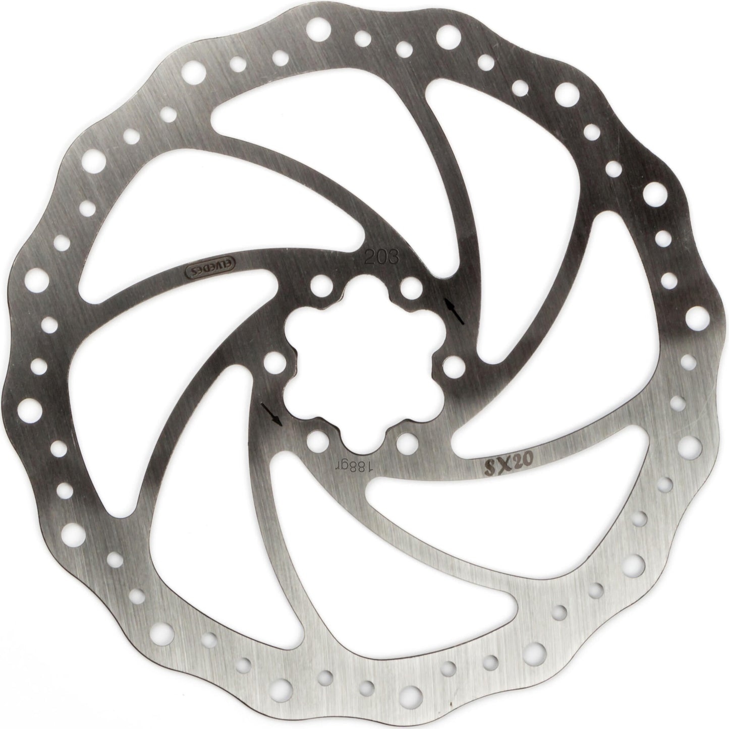 Remschijf SX20 RVS Ø203mm met 6 remschijfboutjes