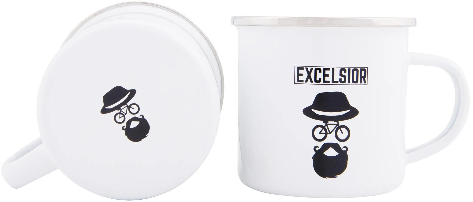 Excelsior mok mug 250ml 300ml white chrome rim