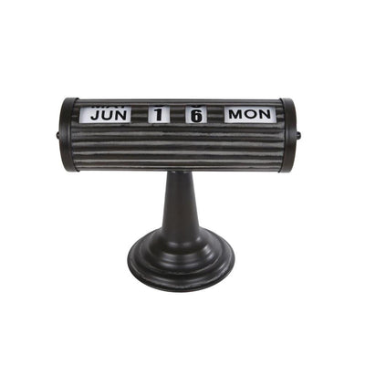 Cosydecor kalender zwart metaal 24,5x12x18,5cm