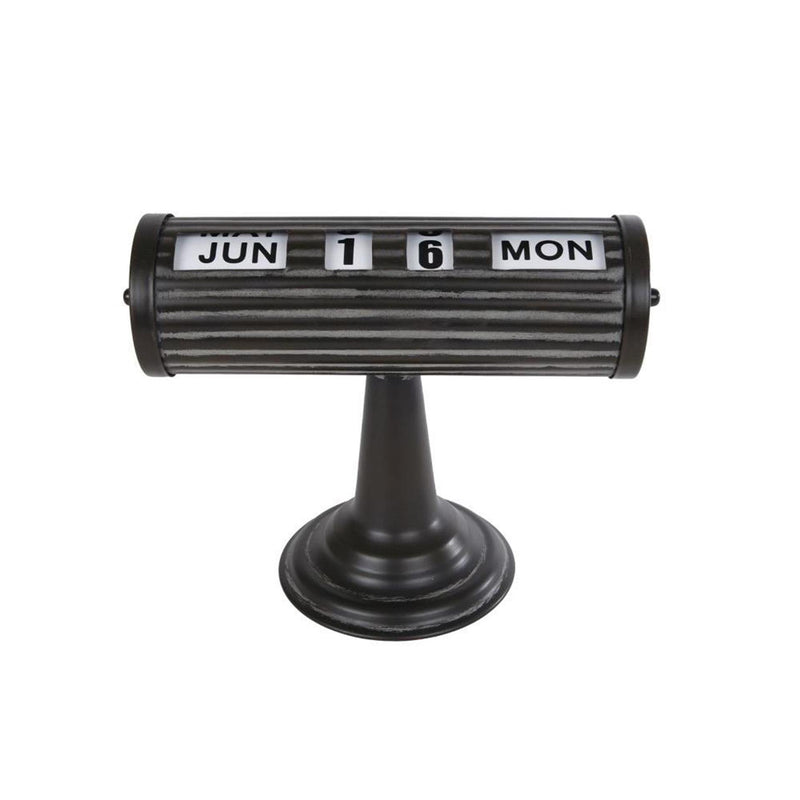 Cosydecor kalender zwart metaal 24,5x12x18,5cm