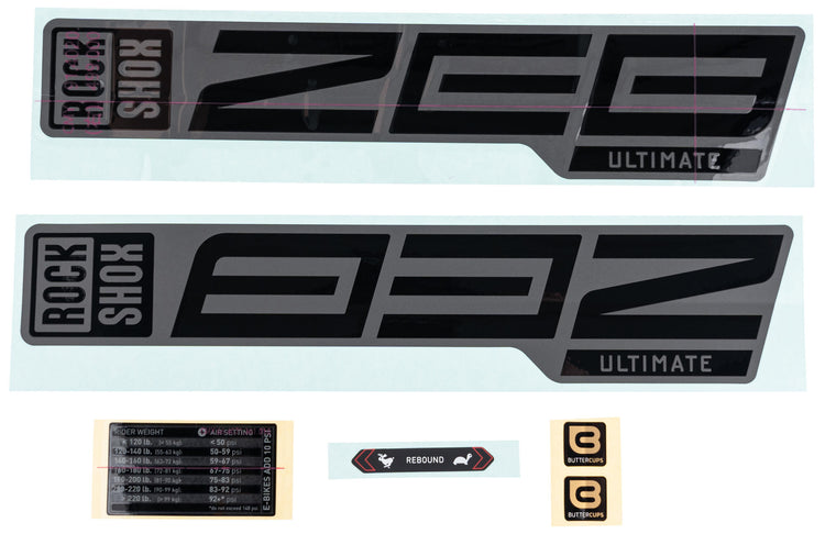 Rockshox dekor set decal set rs black 27 29 f. black dipping r.