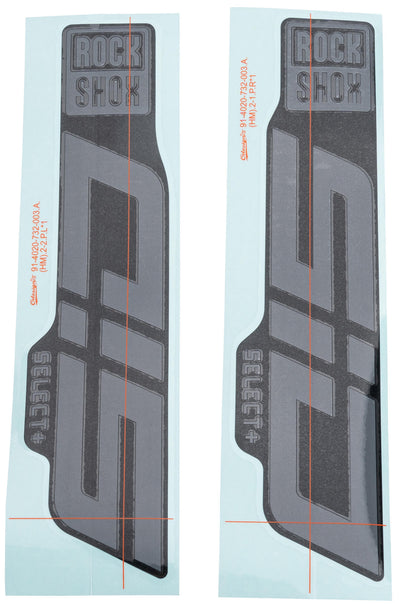 Rockshox dekor set decal set rs glossy grey 29 gloss gray f. blk 24